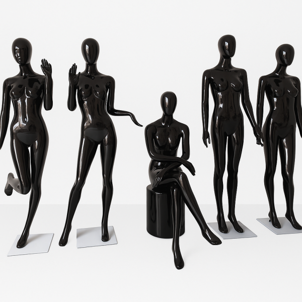 FIBER GLASS FULL BODY  MANNEQUIN - BLACK